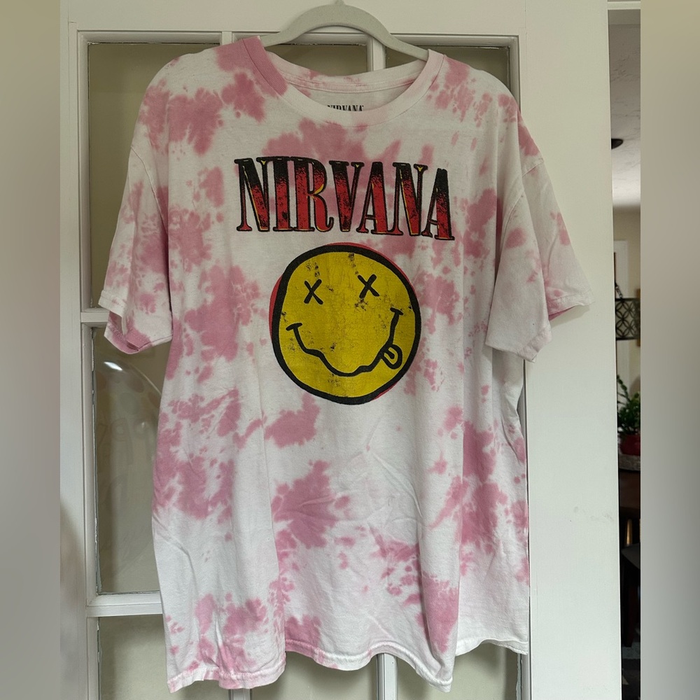 Vintage Looking Nirvana Tie-Dye T-Shirt (Size XL)